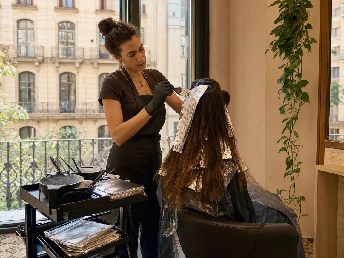 Balayage pintado a mano con pincel